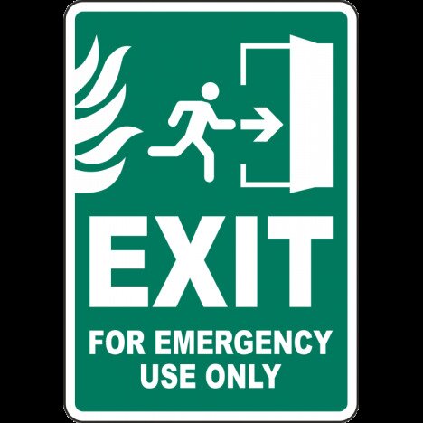 Exit For Emergency Use Only Sign