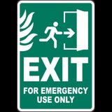 Exit For Emergency Use Only Sign